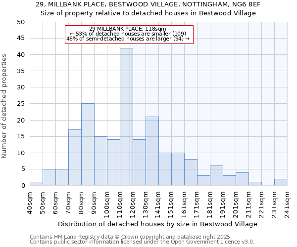 29, MILLBANK PLACE, BESTWOOD VILLAGE, NOTTINGHAM, NG6 8EF: Size of property relative to detached houses houses in Bestwood Village