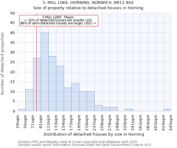 5, MILL LOKE, HORNING, NORWICH, NR12 8AE: Size of property relative to detached houses houses in Horning