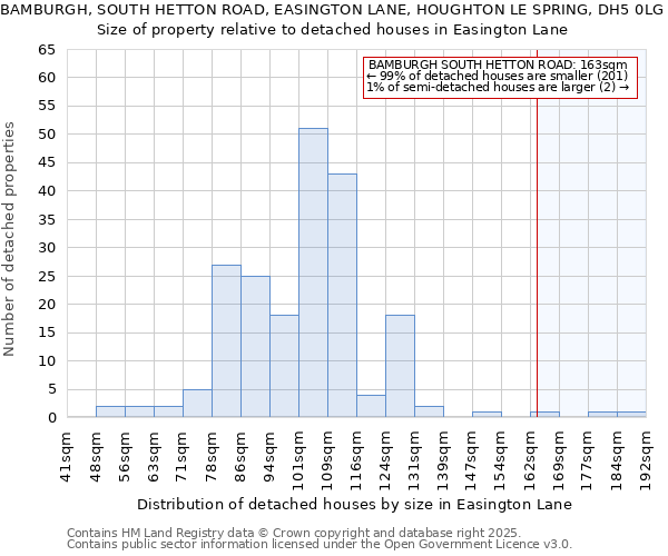 BAMBURGH, SOUTH HETTON ROAD, EASINGTON LANE, HOUGHTON LE SPRING, DH5 0LG: Size of property relative to detached houses houses in Easington Lane