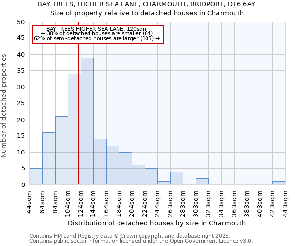 BAY TREES, HIGHER SEA LANE, CHARMOUTH, BRIDPORT, DT6 6AY: Size of property relative to detached houses houses in Charmouth