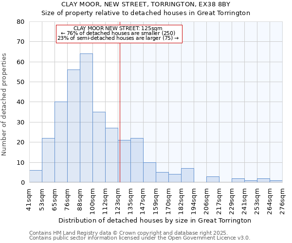 CLAY MOOR, NEW STREET, TORRINGTON, EX38 8BY: Size of property relative to detached houses houses in Great Torrington