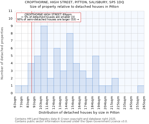 CROPTHORNE, HIGH STREET, PITTON, SALISBURY, SP5 1DQ: Size of property relative to detached houses houses in Pitton