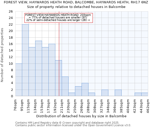 FOREST VIEW, HAYWARDS HEATH ROAD, BALCOMBE, HAYWARDS HEATH, RH17 6NZ: Size of property relative to detached houses houses in Balcombe
