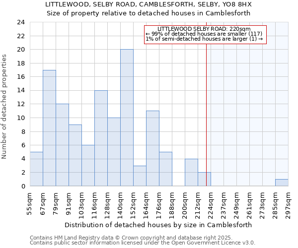 LITTLEWOOD, SELBY ROAD, CAMBLESFORTH, SELBY, YO8 8HX: Size of property relative to detached houses houses in Camblesforth