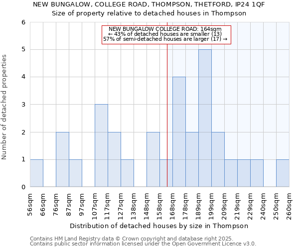 NEW BUNGALOW, COLLEGE ROAD, THOMPSON, THETFORD, IP24 1QF: Size of property relative to detached houses houses in Thompson