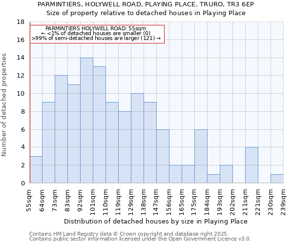 PARMINTIERS, HOLYWELL ROAD, PLAYING PLACE, TRURO, TR3 6EP: Size of property relative to detached houses houses in Playing Place