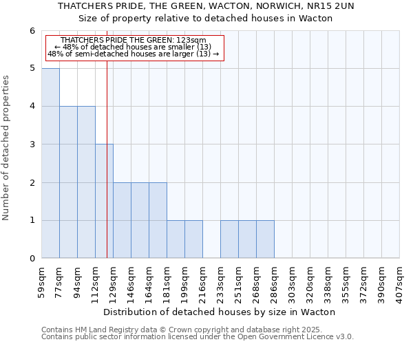 THATCHERS PRIDE, THE GREEN, WACTON, NORWICH, NR15 2UN: Size of property relative to detached houses houses in Wacton