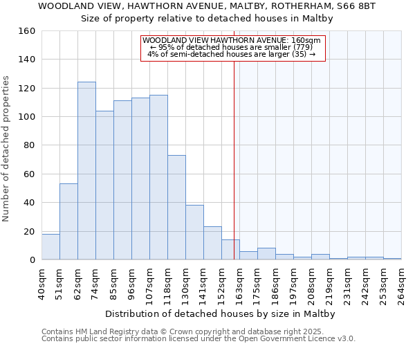 WOODLAND VIEW, HAWTHORN AVENUE, MALTBY, ROTHERHAM, S66 8BT: Size of property relative to detached houses houses in Maltby