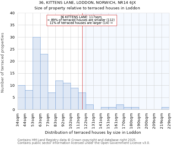36, KITTENS LANE, LODDON, NORWICH, NR14 6JX: Size of property relative to terraced houses houses in Loddon