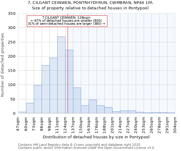 7, CILGANT CEINWEN, PONTRHYDYRUN, CWMBRAN, NP44 1FA: Size of property relative to detached houses houses in Pontypool