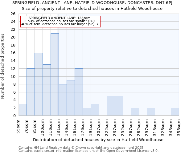 SPRINGFIELD, ANCIENT LANE, HATFIELD WOODHOUSE, DONCASTER, DN7 6PJ: Size of property relative to detached houses houses in Hatfield Woodhouse