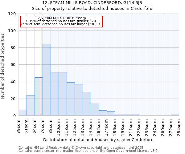 12, STEAM MILLS ROAD, CINDERFORD, GL14 3JB: Size of property relative to detached houses houses in Cinderford