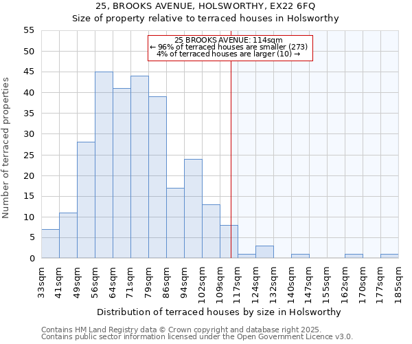 25, BROOKS AVENUE, HOLSWORTHY, EX22 6FQ: Size of property relative to terraced houses houses in Holsworthy