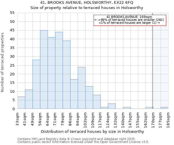 41, BROOKS AVENUE, HOLSWORTHY, EX22 6FQ: Size of property relative to terraced houses houses in Holsworthy