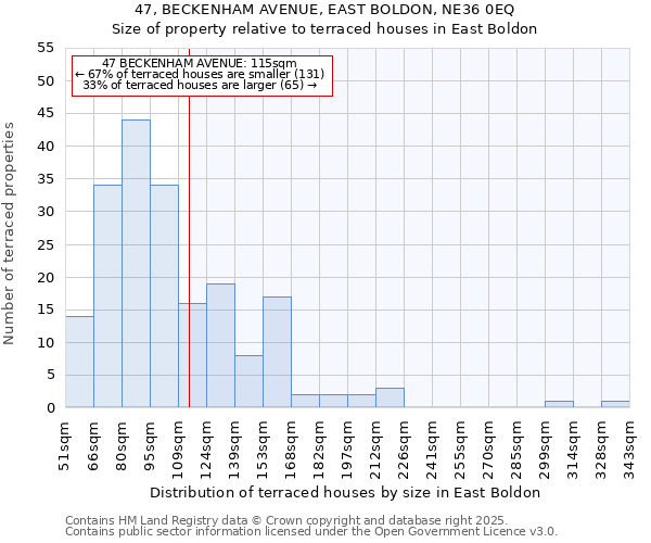 47, BECKENHAM AVENUE, EAST BOLDON, NE36 0EQ: Size of property relative to terraced houses houses in East Boldon