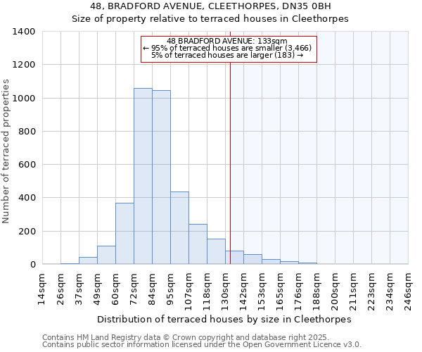48, BRADFORD AVENUE, CLEETHORPES, DN35 0BH: Size of property relative to terraced houses houses in Cleethorpes
