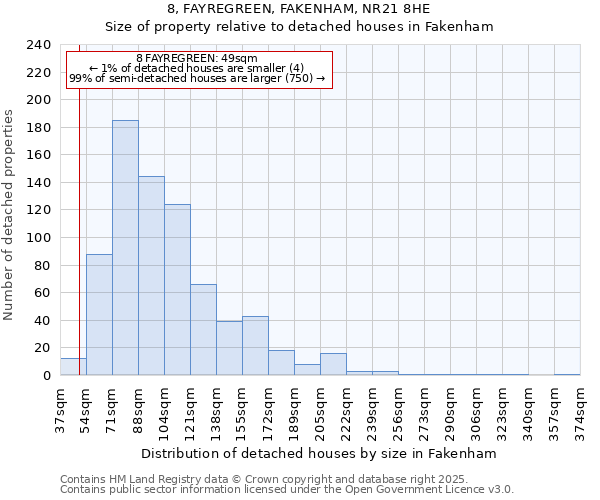 8, FAYREGREEN, FAKENHAM, NR21 8HE: Size of property relative to detached houses houses in Fakenham