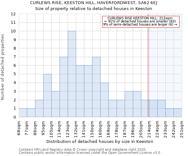 CURLEWS RISE, KEESTON HILL, HAVERFORDWEST, SA62 6EJ: Size of property relative to detached houses houses in Keeston