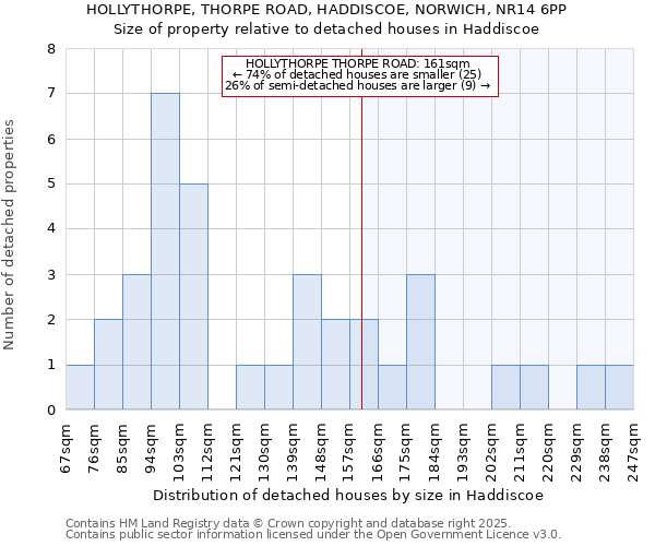 HOLLYTHORPE, THORPE ROAD, HADDISCOE, NORWICH, NR14 6PP: Size of property relative to detached houses houses in Haddiscoe