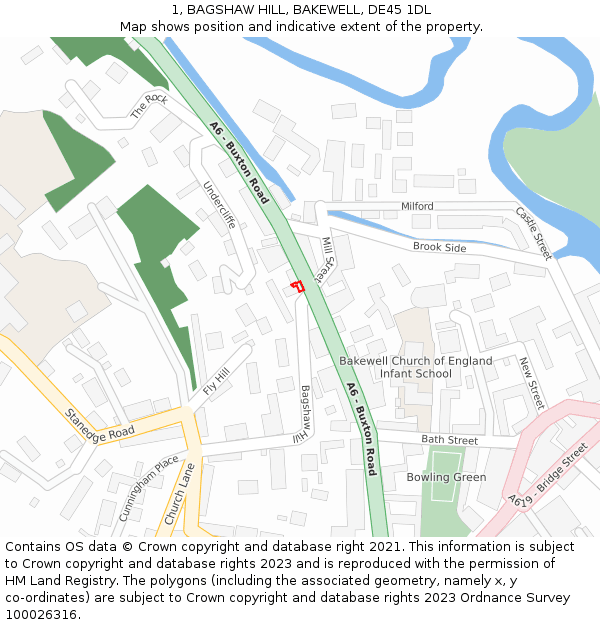 1, BAGSHAW HILL, BAKEWELL, DE45 1DL: Location map and indicative extent of plot
