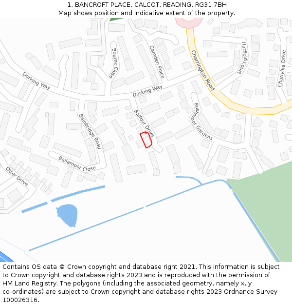 1, BANCROFT PLACE, CALCOT, READING, RG31 7BH: Location map and indicative extent of plot