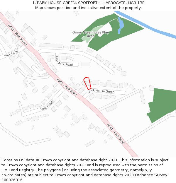 1, PARK HOUSE GREEN, SPOFFORTH, HARROGATE, HG3 1BP: Location map and indicative extent of plot