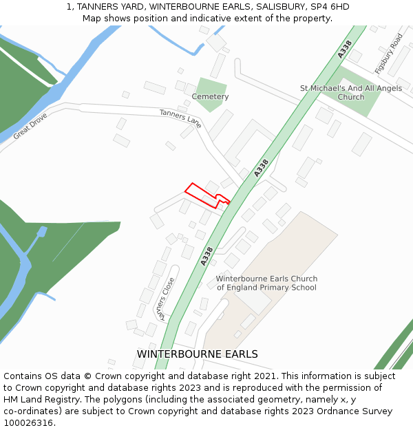 1, TANNERS YARD, WINTERBOURNE EARLS, SALISBURY, SP4 6HD: Location map and indicative extent of plot