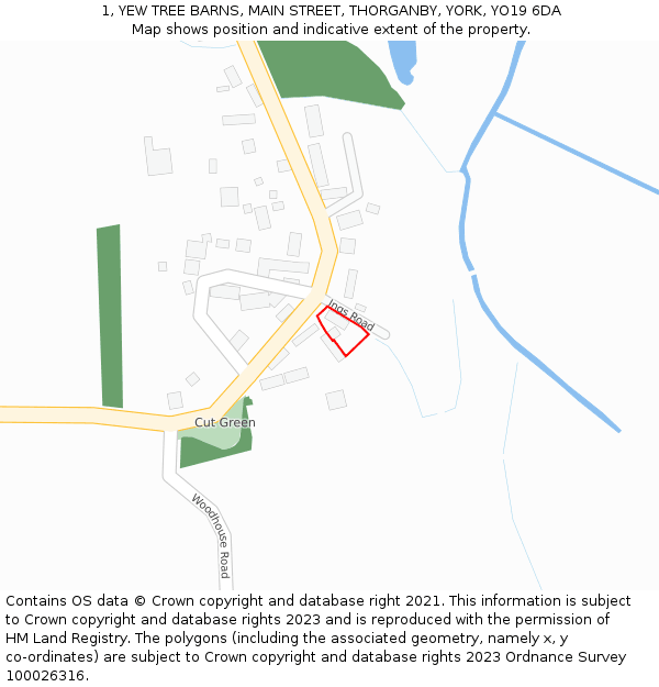 1, YEW TREE BARNS, MAIN STREET, THORGANBY, YORK, YO19 6DA: Location map and indicative extent of plot