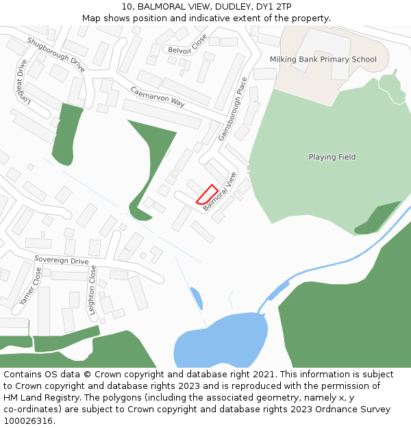 10, BALMORAL VIEW, DUDLEY, DY1 2TP: Location map and indicative extent of plot