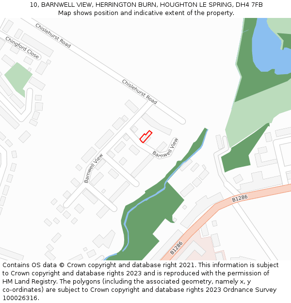 10, BARNWELL VIEW, HERRINGTON BURN, HOUGHTON LE SPRING, DH4 7FB: Location map and indicative extent of plot
