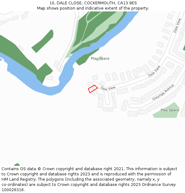 10, DALE CLOSE, COCKERMOUTH, CA13 9ES: Location map and indicative extent of plot