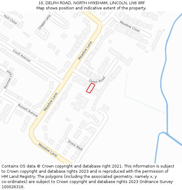 10, DELPH ROAD, NORTH HYKEHAM, LINCOLN, LN6 9RF: Location map and indicative extent of plot