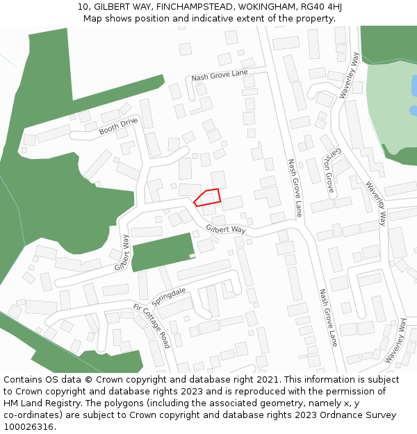 10, GILBERT WAY, FINCHAMPSTEAD, WOKINGHAM, RG40 4HJ: Location map and indicative extent of plot