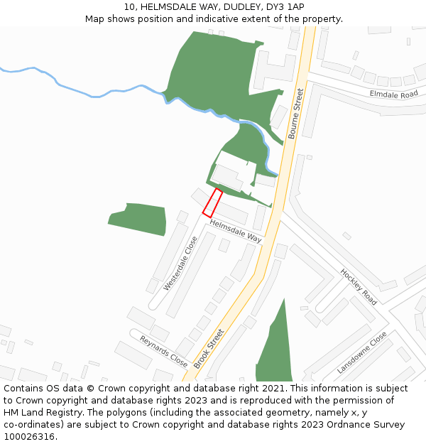 10, HELMSDALE WAY, DUDLEY, DY3 1AP: Location map and indicative extent of plot