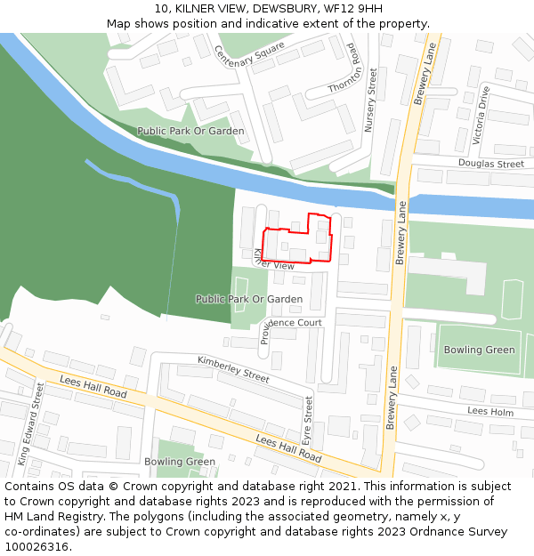10, KILNER VIEW, DEWSBURY, WF12 9HH: Location map and indicative extent of plot