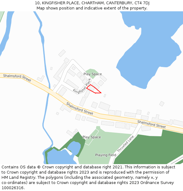 10, KINGFISHER PLACE, CHARTHAM, CANTERBURY, CT4 7DJ: Location map and indicative extent of plot
