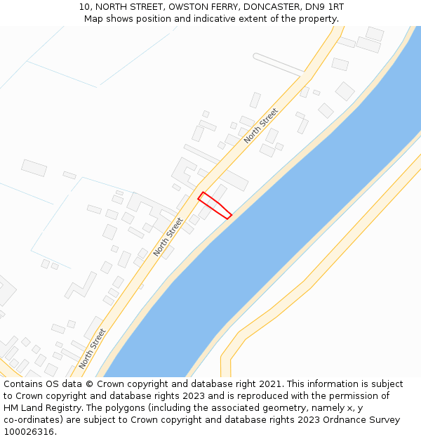 10, NORTH STREET, OWSTON FERRY, DONCASTER, DN9 1RT: Location map and indicative extent of plot