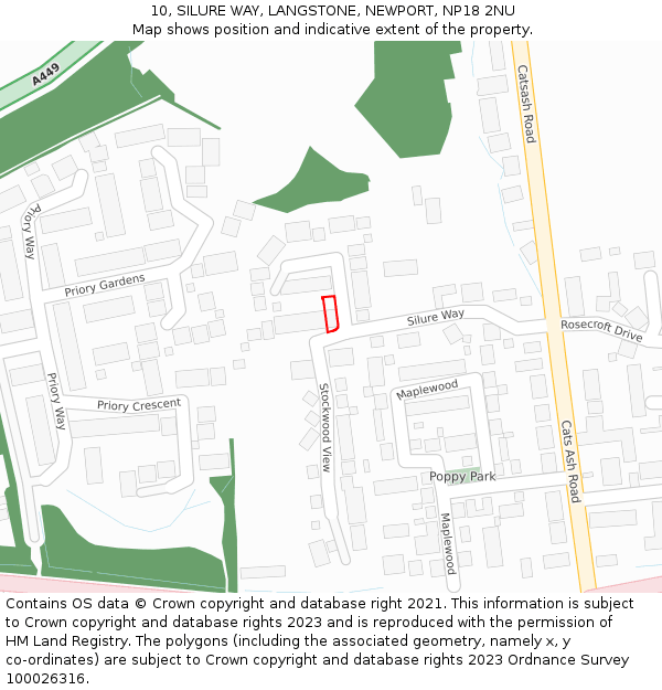 10, SILURE WAY, LANGSTONE, NEWPORT, NP18 2NU: Location map and indicative extent of plot