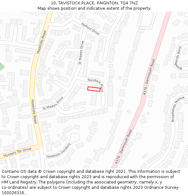 10, TAVISTOCK PLACE, PAIGNTON, TQ4 7NZ: Location map and indicative extent of plot