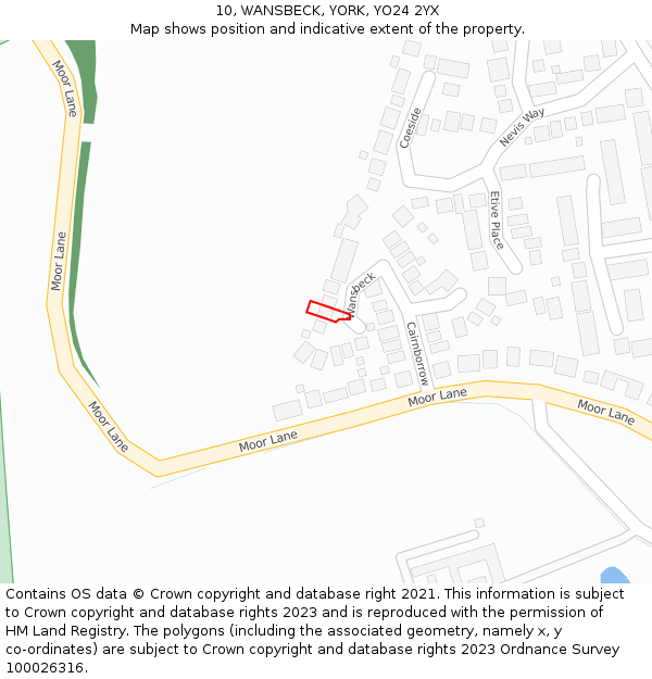 10, WANSBECK, YORK, YO24 2YX: Location map and indicative extent of plot