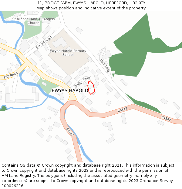 11, BRIDGE FARM, EWYAS HAROLD, HEREFORD, HR2 0TY: Location map and indicative extent of plot