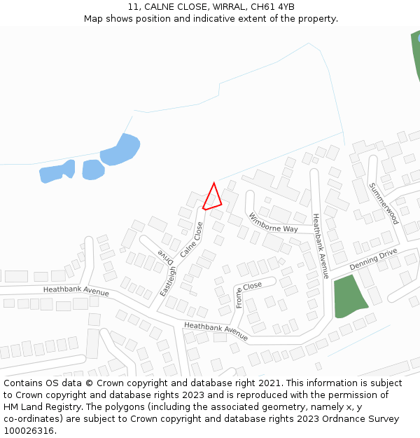 11, CALNE CLOSE, WIRRAL, CH61 4YB: Location map and indicative extent of plot
