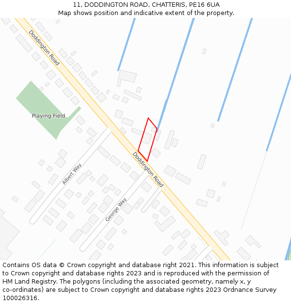 11, DODDINGTON ROAD, CHATTERIS, PE16 6UA: Location map and indicative extent of plot
