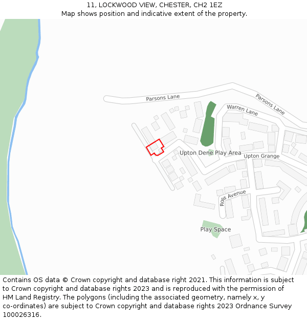 11, LOCKWOOD VIEW, CHESTER, CH2 1EZ: Location map and indicative extent of plot