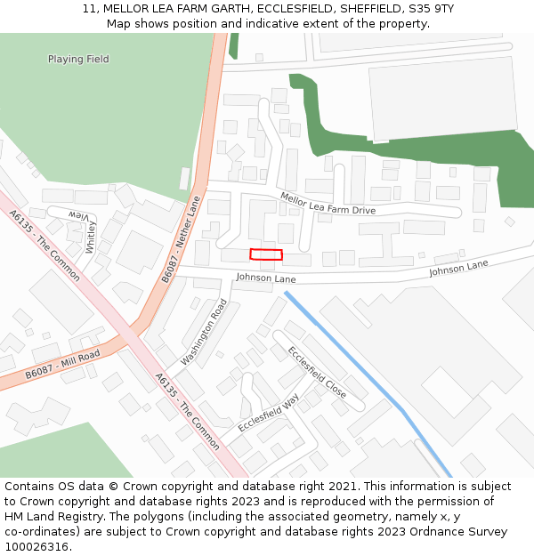 11, MELLOR LEA FARM GARTH, ECCLESFIELD, SHEFFIELD, S35 9TY: Location map and indicative extent of plot