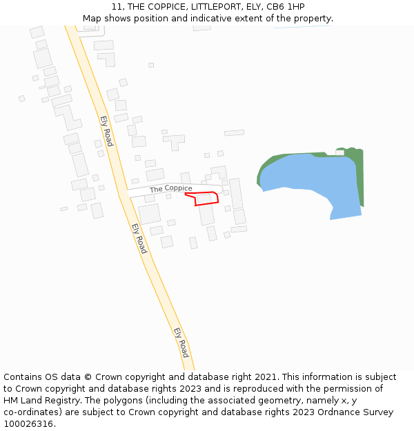 11, THE COPPICE, LITTLEPORT, ELY, CB6 1HP: Location map and indicative extent of plot