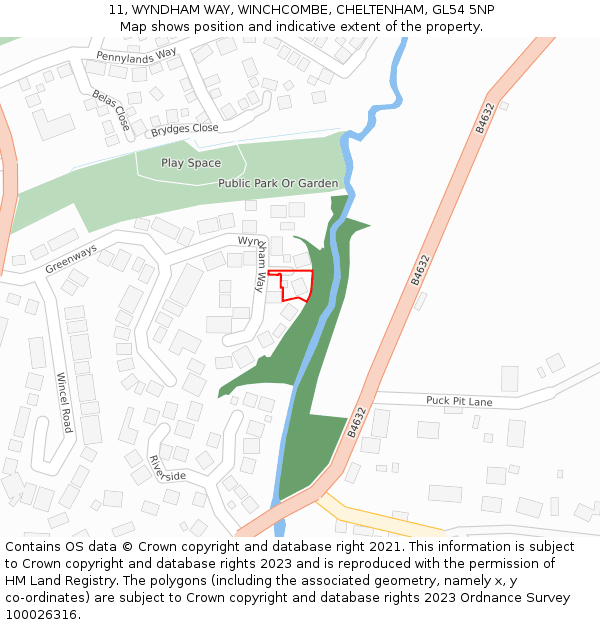 11, WYNDHAM WAY, WINCHCOMBE, CHELTENHAM, GL54 5NP: Location map and indicative extent of plot