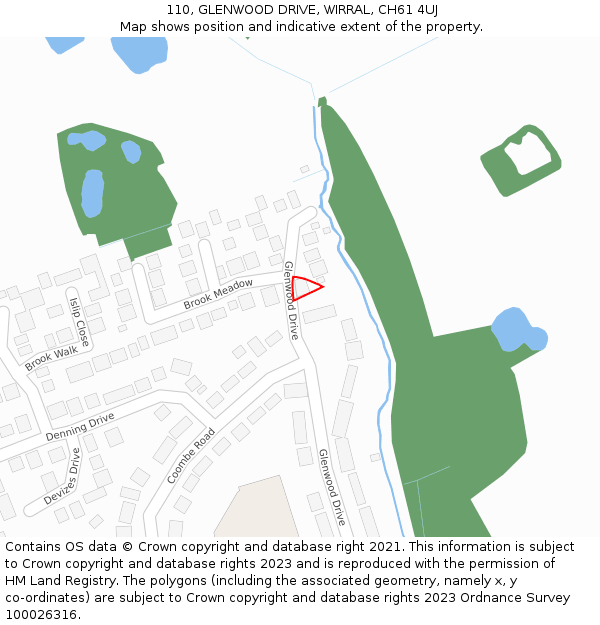 110, GLENWOOD DRIVE, WIRRAL, CH61 4UJ: Location map and indicative extent of plot