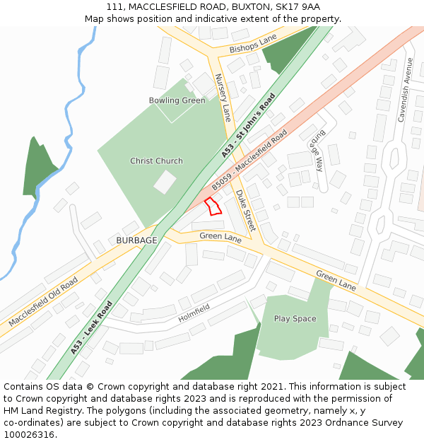 111, MACCLESFIELD ROAD, BUXTON, SK17 9AA: Location map and indicative extent of plot