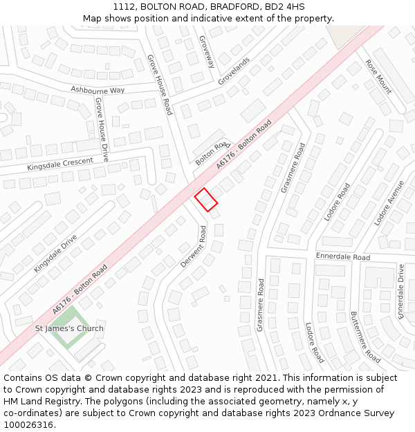 1112, BOLTON ROAD, BRADFORD, BD2 4HS: Location map and indicative extent of plot